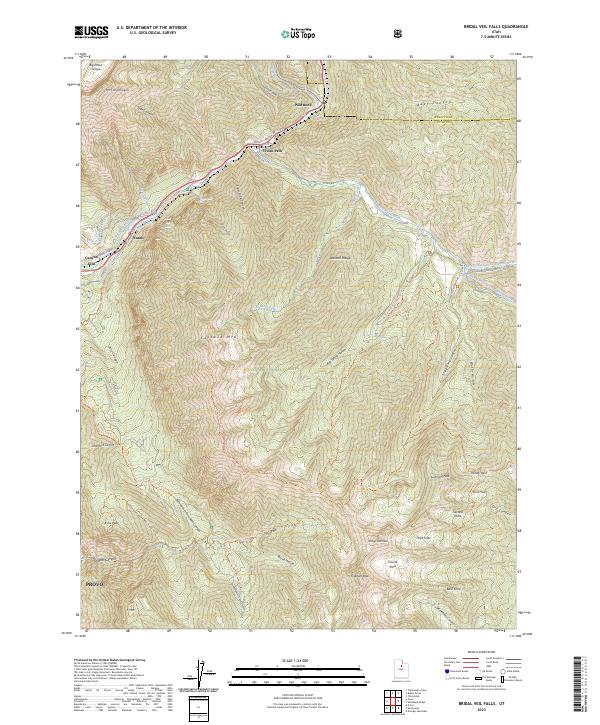 Bridal Veil Falls topographic map thumbnail