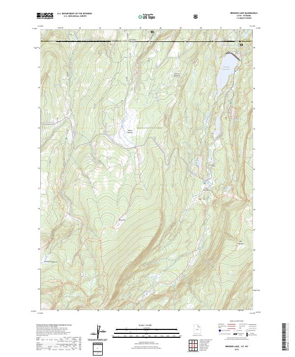 Bridger Lake topographic map thumbnail