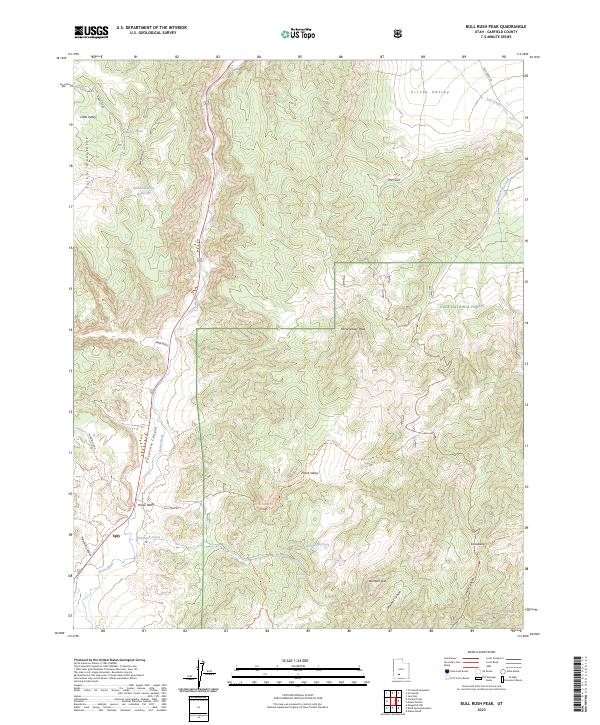 Bull Rush Peak topographic map thumbnail