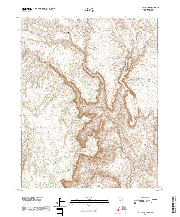 Bull Valley Gorge topographic map thumbnail