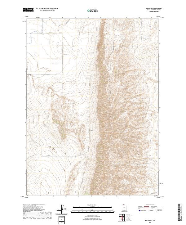 Bulls Pass topographic map thumbnail