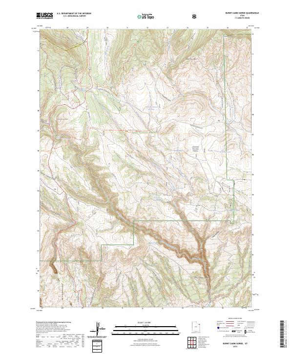 Burnt Cabin Gorge topographic map thumbnail