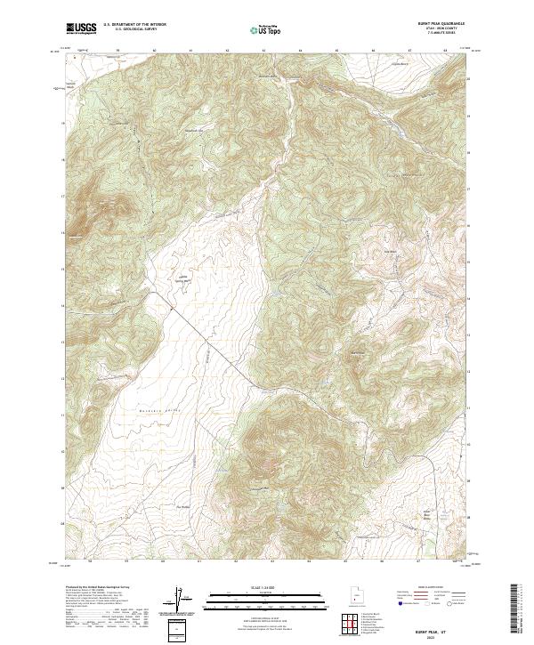 Burnt Peak topographic map thumbnail