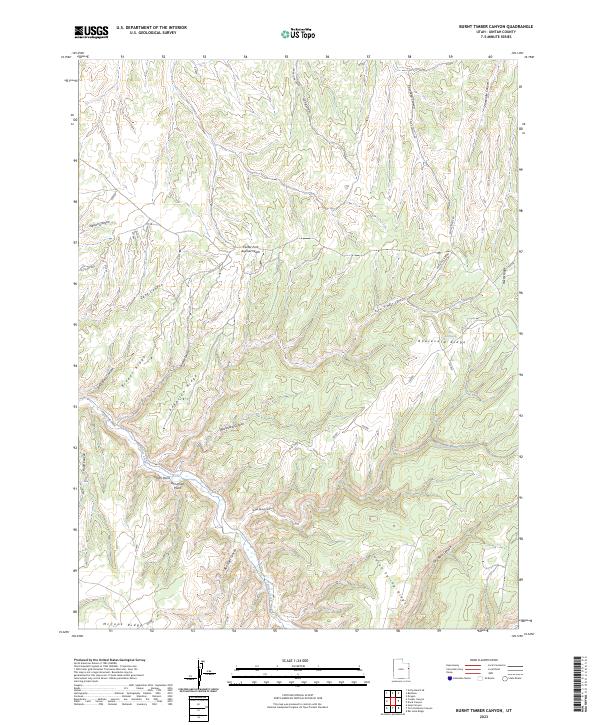 Burnt Timber Canyon topographic map thumbnail