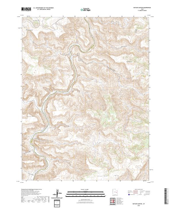 Butler Canyon topographic map thumbnail