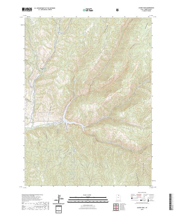 Causey Dam topographic map thumbnail