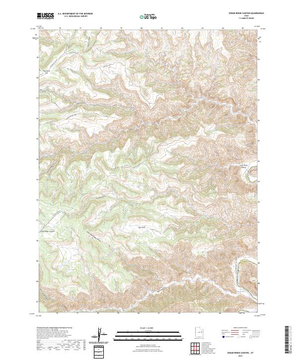 Cedar Ridge Canyon topographic map thumbnail