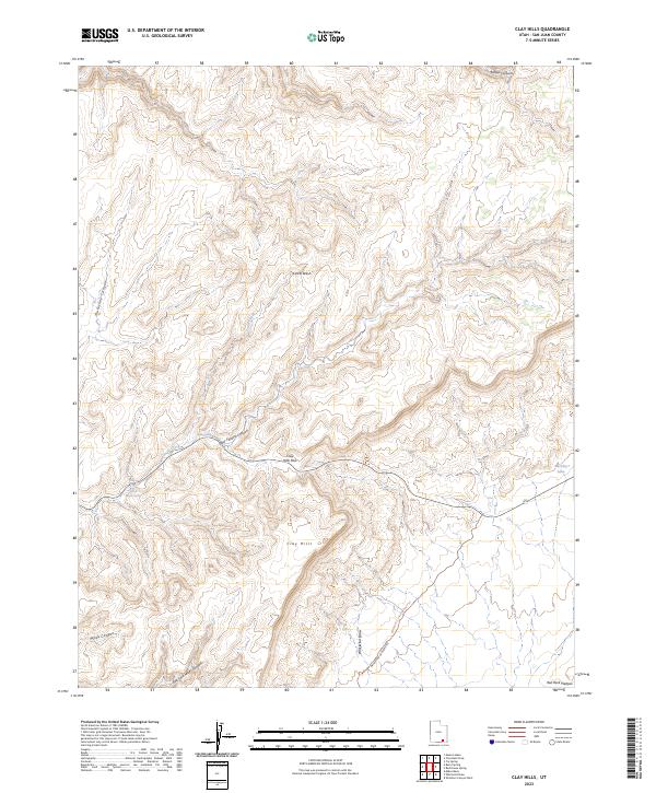 Clay Hills topographic map thumbnail