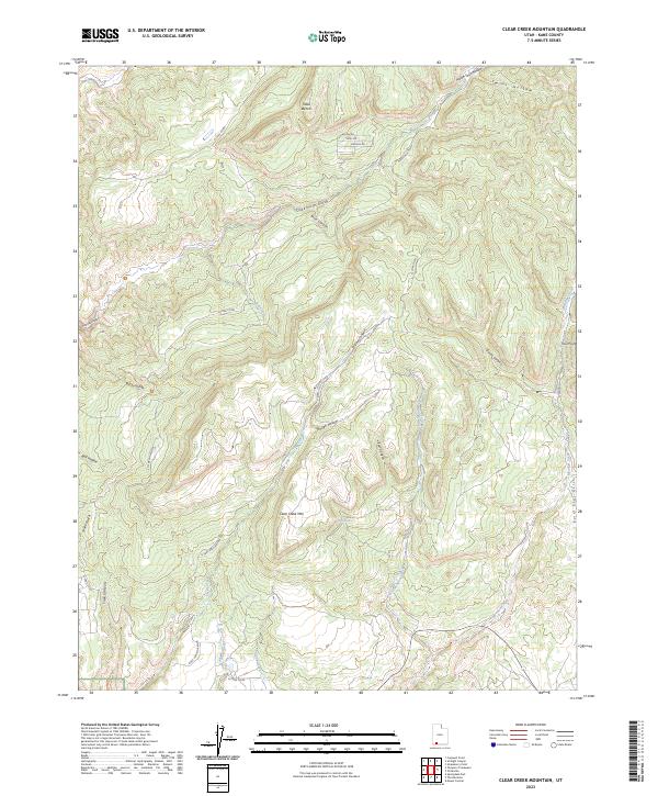 Clear Creek Mountain topographic map thumbnail