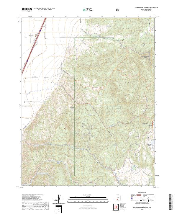 Cottonwood Mountain topographic map thumbnail