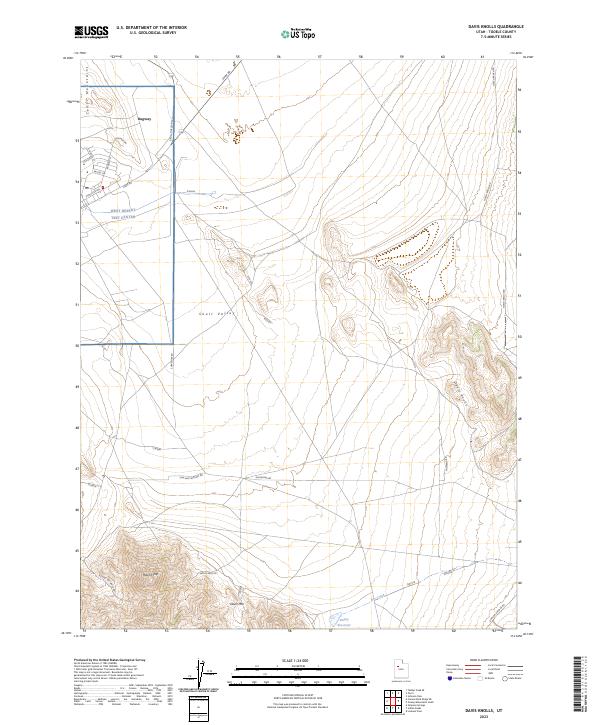 Davis Knolls topographic map thumbnail