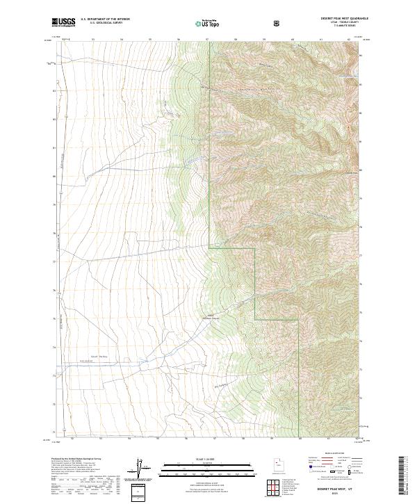 Deseret Peak West topographic map thumbnail