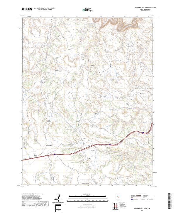 Drowned Hole Draw topographic map thumbnail