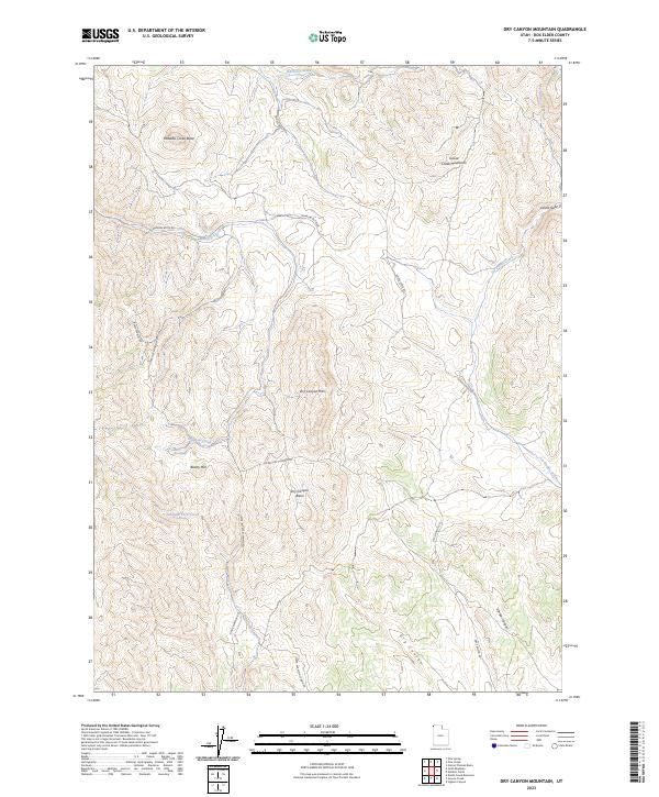 Dry Canyon Mountain topographic map thumbnail