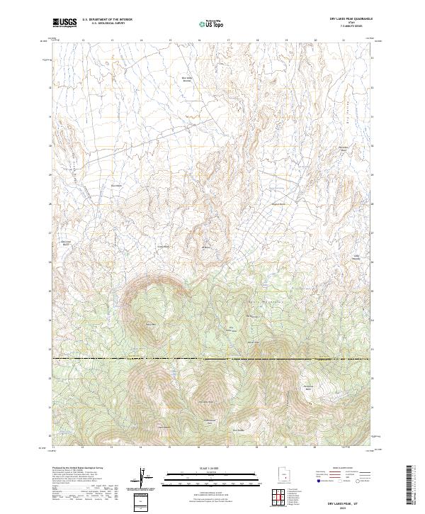 Dry Lakes Peak topographic map thumbnail