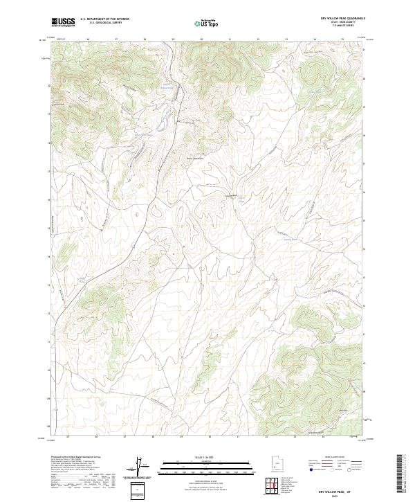 Dry Willow Peak topographic map thumbnail