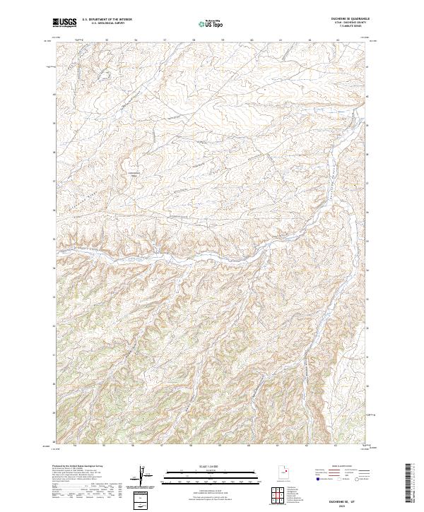 Duchesne SE topographic map thumbnail