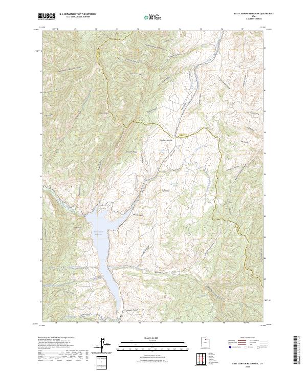 East Canyon Reservoir topographic map thumbnail