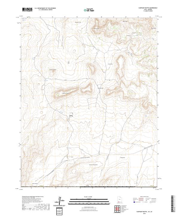 Elephant Butte 2023 topographic map thumbnail