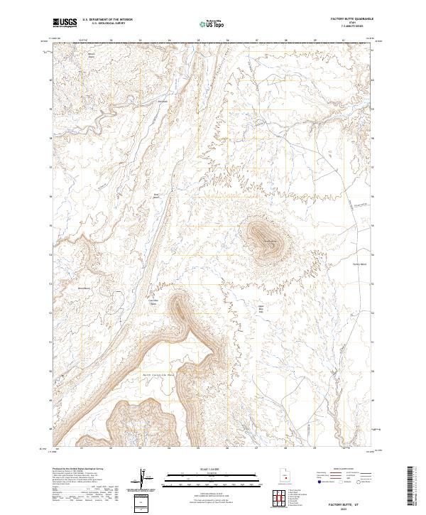 Factory Butte 2023 topographic map thumbnail