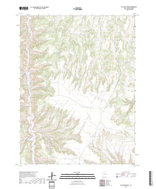 Flat Rock Mesa 2023 topographic map thumbnail