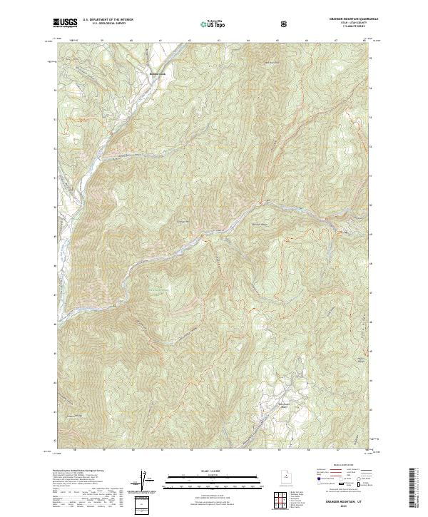 Granger Mountain 2023 topographic map thumbnail