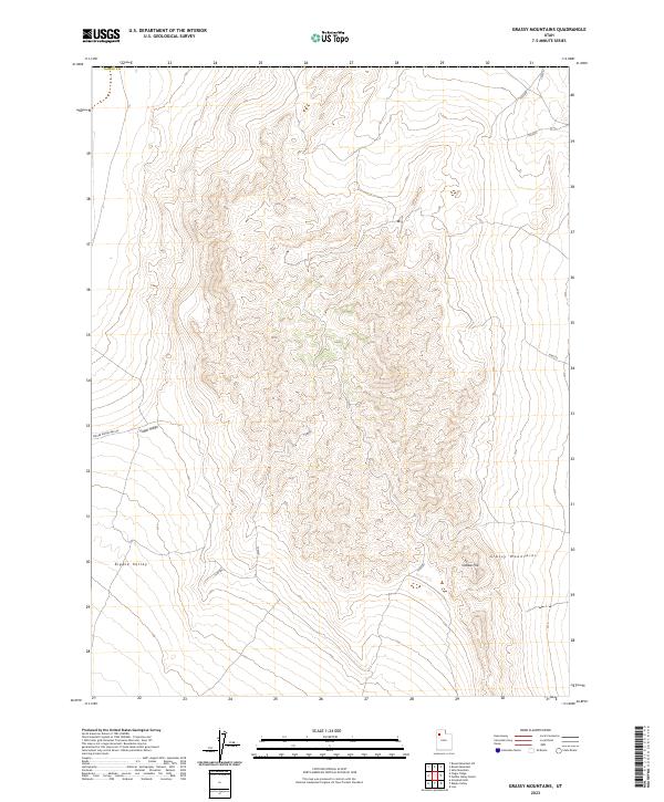 Grassy Mountains 2023 topographic map thumbnail
