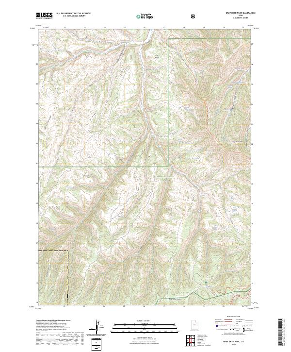Gray Head Peak 2023 topographic map thumbnail