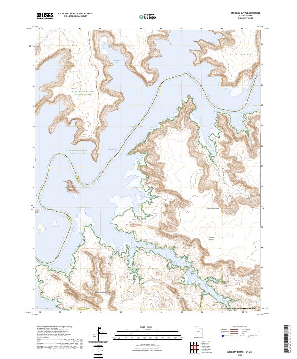 Gregory Butte 2023 topographic map thumbnail