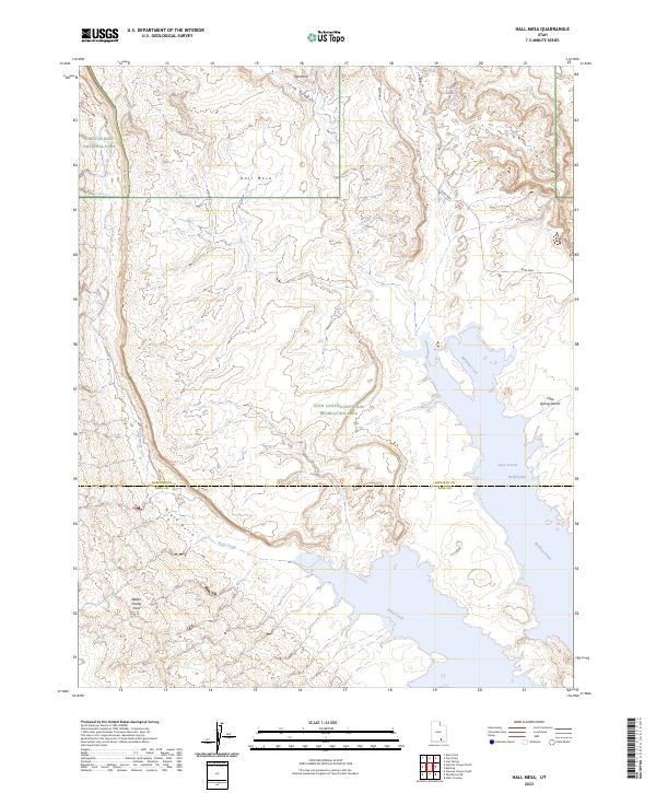Hall Mesa 2023 topographic map thumbnail