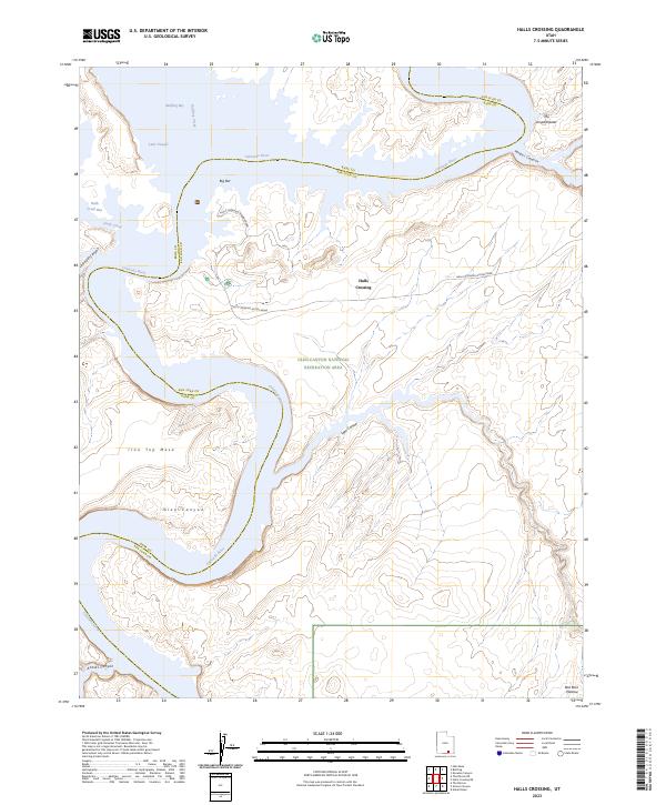 Halls Crossing 2023 topographic map thumbnail