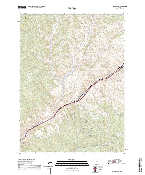 Heiners Creek 2023 topographic map thumbnail