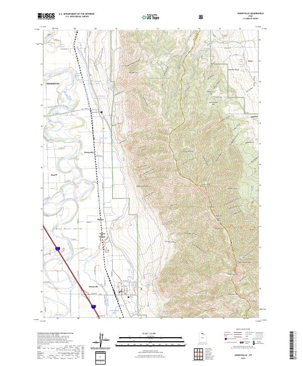 Honeyville 2023 topographic map thumbnail