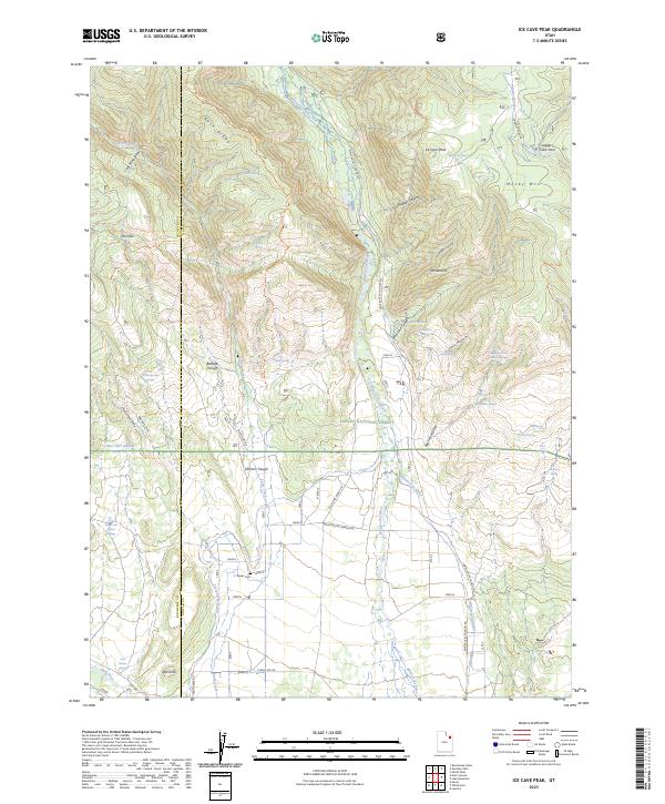 Ice Cave Peak 2023 topographic map thumbnail