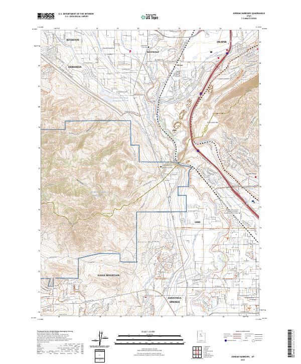 Jordan Narrows 2023 topographic map thumbnail