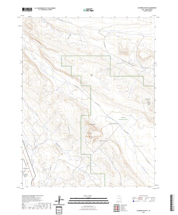 Klondike Bluffs 2023 topographic map thumbnail