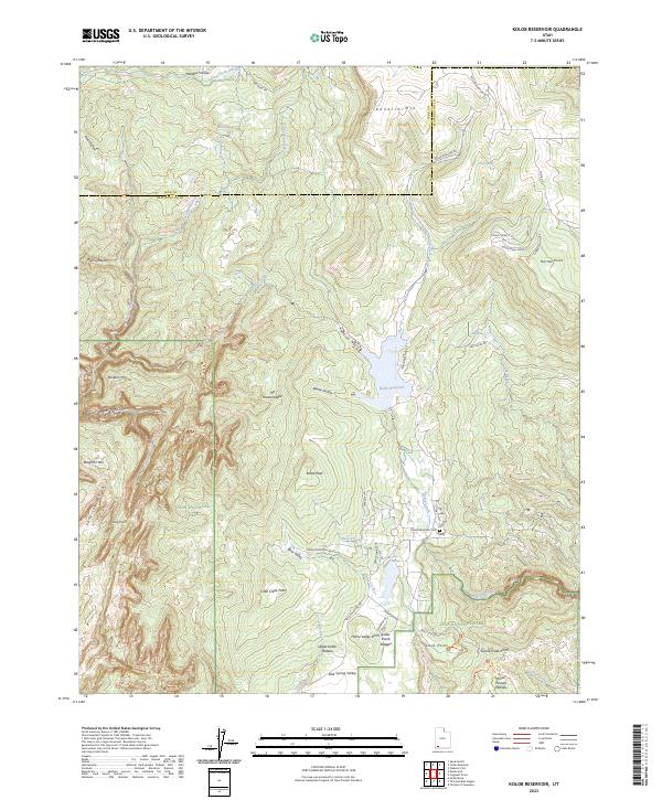 Kolob Reservoir topographic map thumbnail