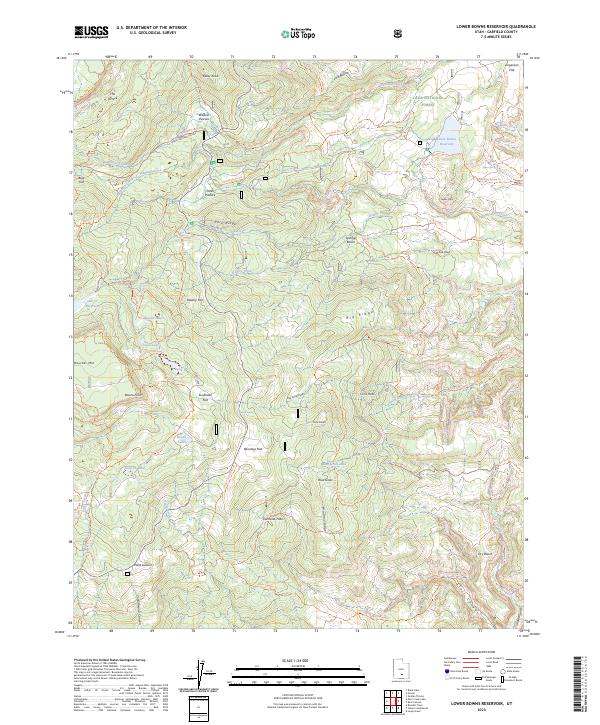 Lower Bowns Reservoir topographic map thumbnail