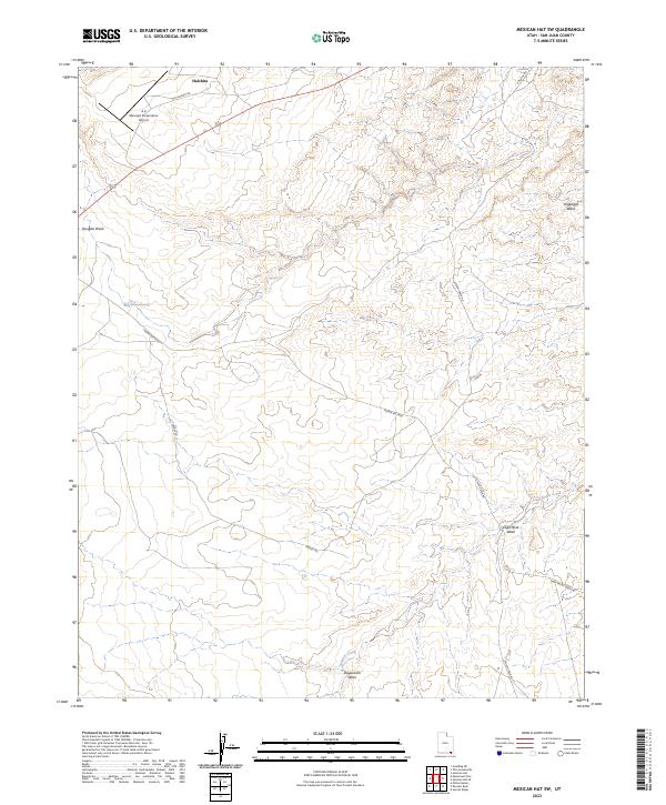 Mexican Hat SW 2023 topographic map thumbnail