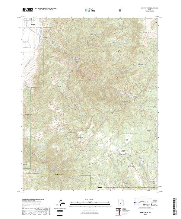 Monroe Peak topographic map thumbnail