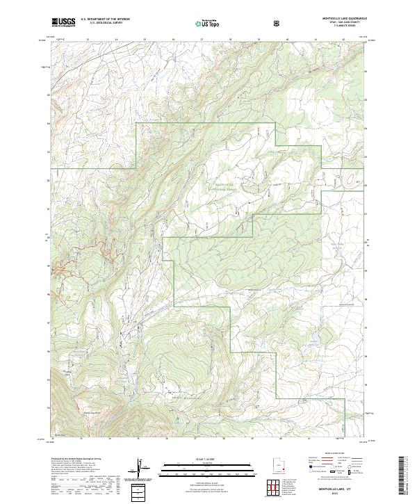 Monticello Lake topographic map thumbnail