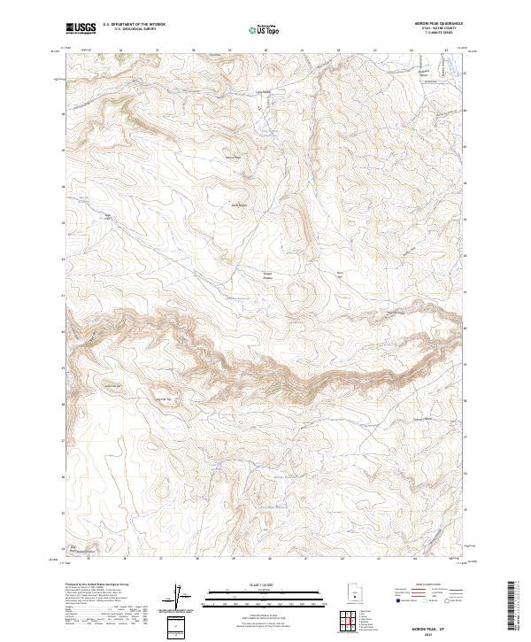 Moroni Peak topographic map thumbnail