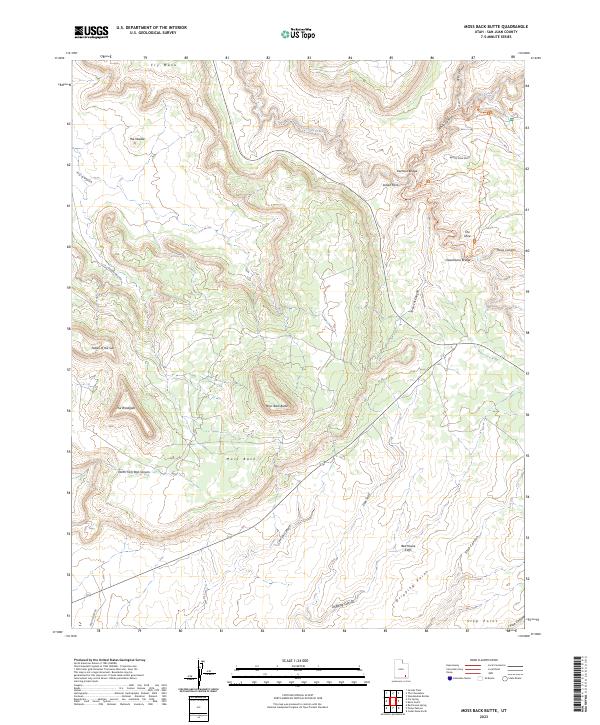 Moss Back Butte topographic map thumbnail