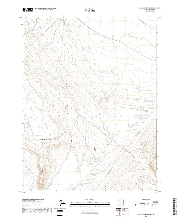 Mud Lake Reservoir topographic map thumbnail