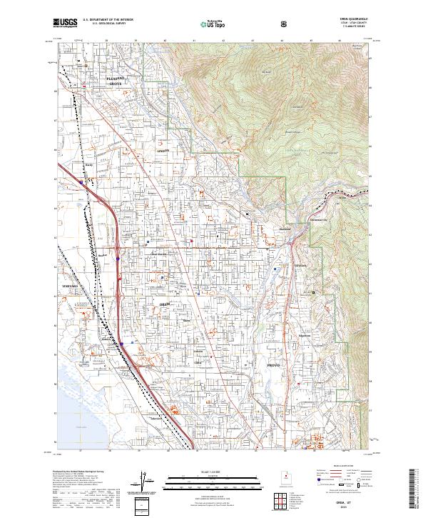 Orem 2023 topographic map thumbnail