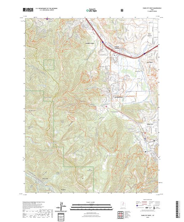 Park City West 2023 topographic map thumbnail