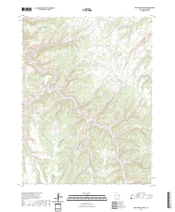 Pine Spring Canyon topographic map thumbnail