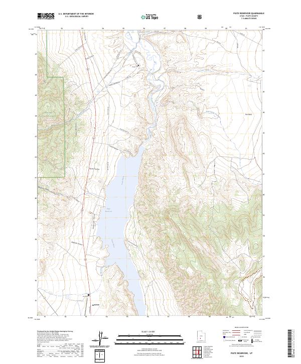 Piute Reservoir 2023 topographic map thumbnail