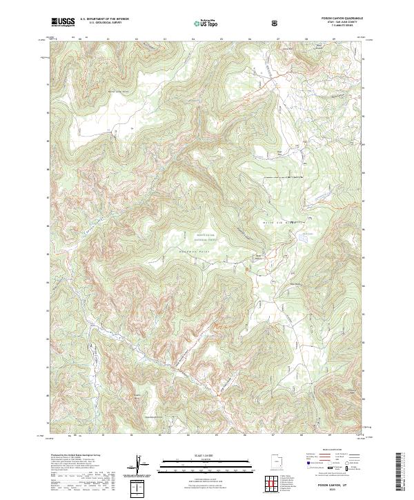 Poison Canyon topographic map thumbnail