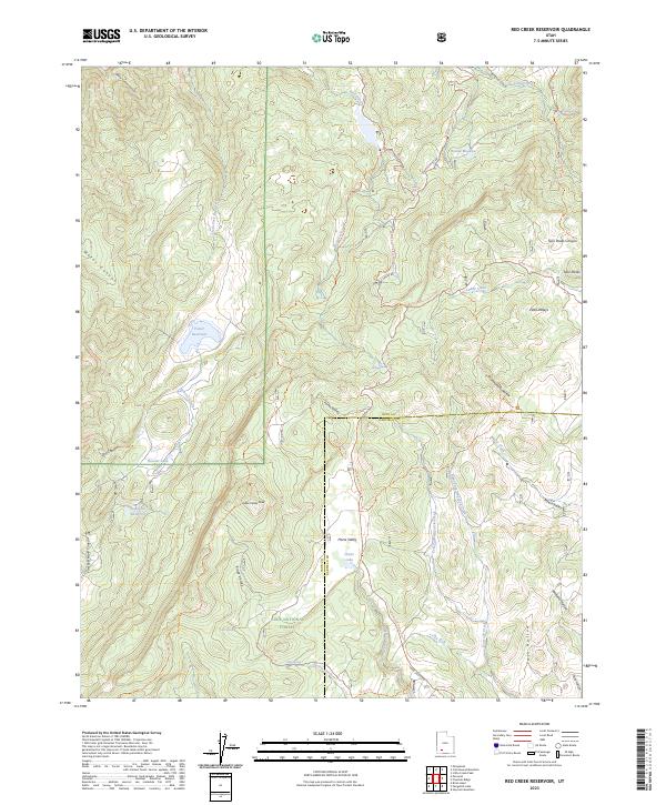 Red Creek Reservoir topographic map thumbnail